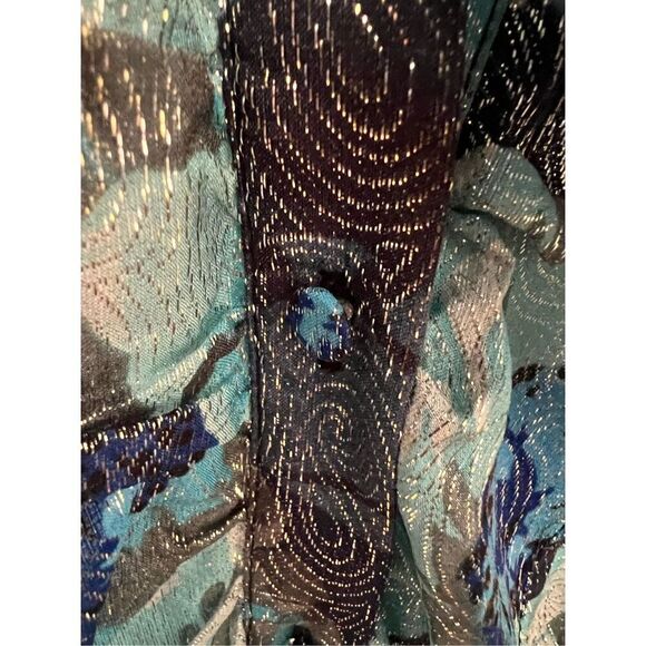 J. Crew Ruffle-front top in floral-print jacquard sz Sm - Picture 5 of 6